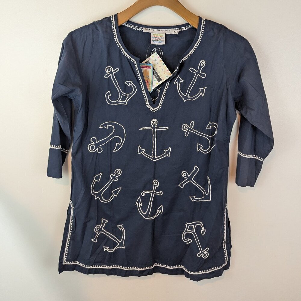 NWT Gretchen Scott Mommy Nautical Cotton Tunic, Sz S